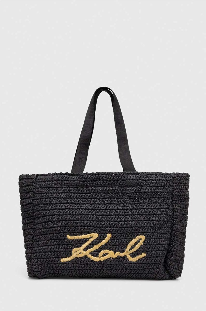 Karl Lagerfeld geanta de plaja culoarea negru
