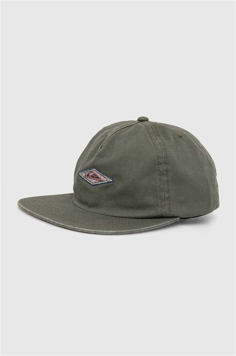Quiksilver șapcă de baseball din bumbac culoarea verde, modelator