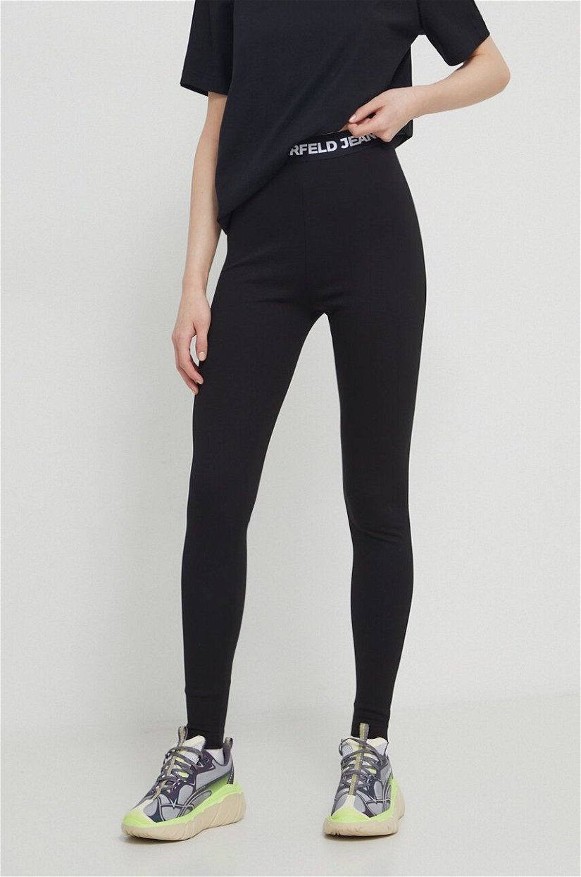 Karl Lagerfeld Jeans colanti femei, culoarea negru, neted