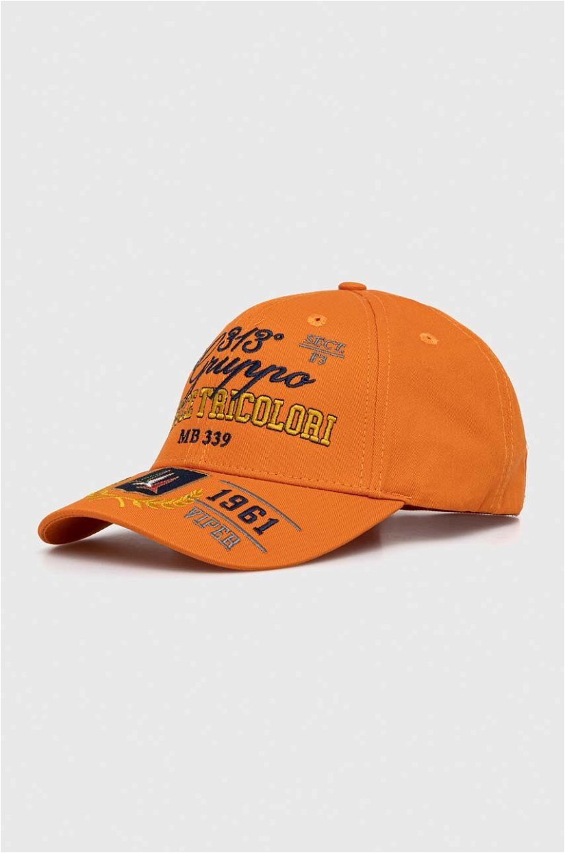 Aeronautica Militare șapcă de baseball din bumbac culoarea portocaliu, cu imprimeu