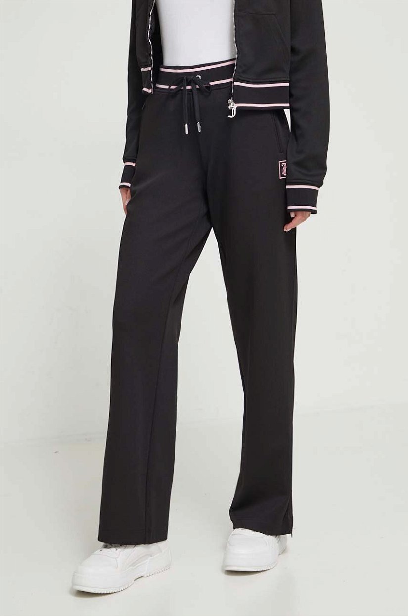 Juicy Couture pantaloni de trening culoarea negru, cu imprimeu