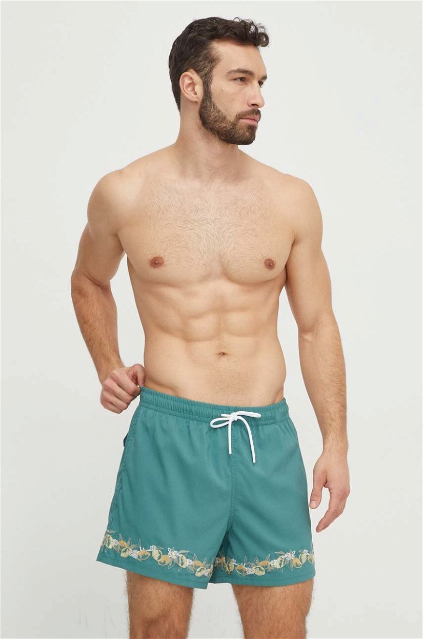 Abercrombie & Fitch pantaloni scurti de baie culoarea verde