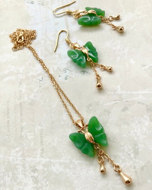 Set flutiri Aventurin verde