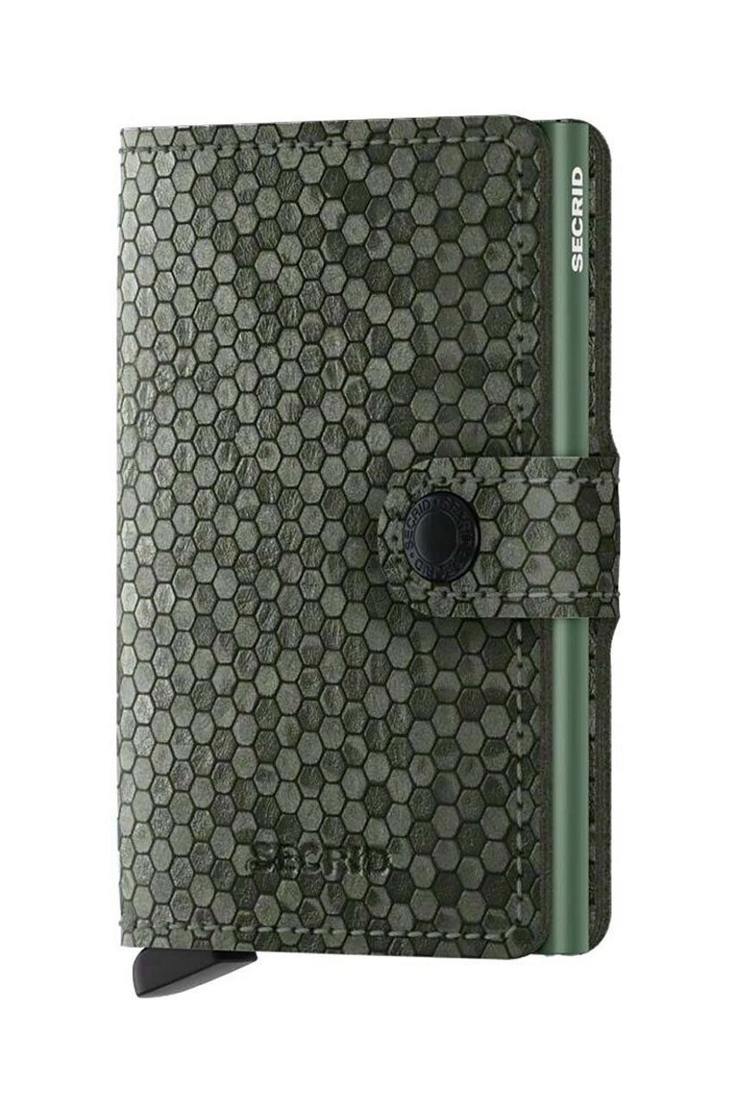Secrid portofel de piele Miniwallet Hexagon Green culoarea verde