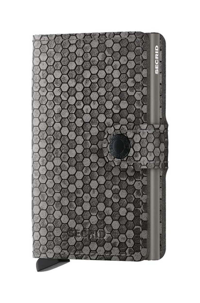 Secrid portofel de piele Miniwallet Hexagon Grey culoarea gri