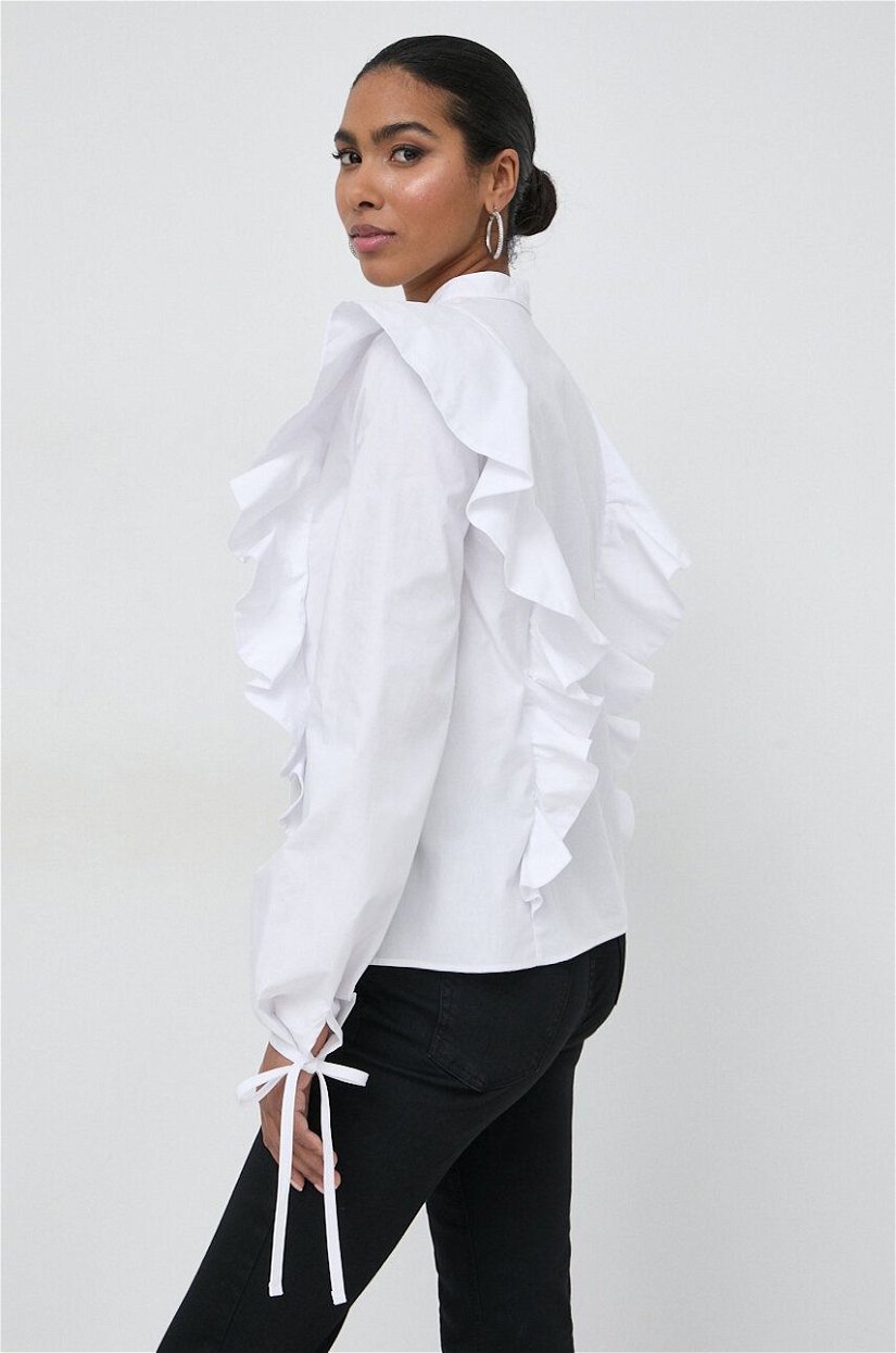 Silvian Heach bluza din bumbac femei, culoarea alb, neted