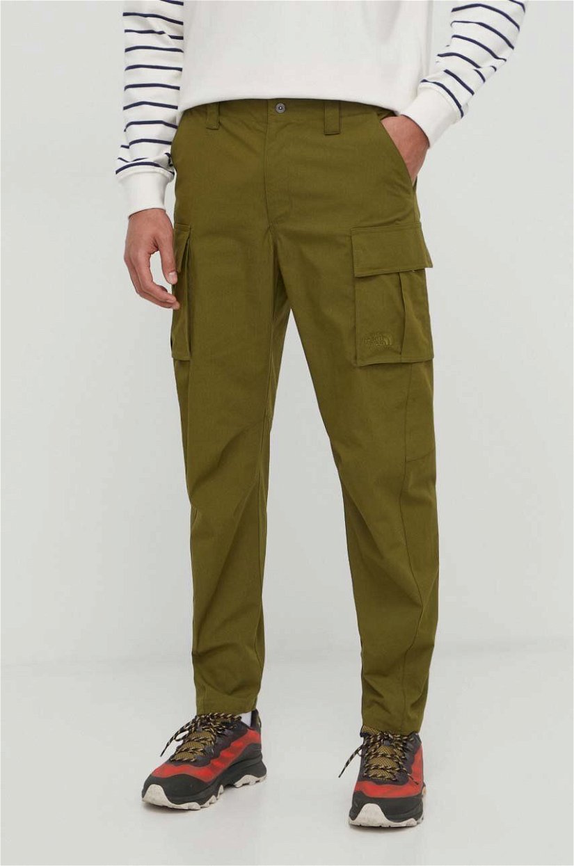 The North Face pantaloni barbati, culoarea verde, cu fason cargo