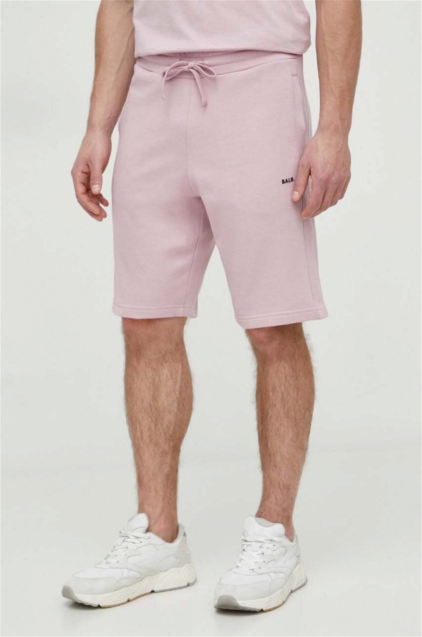 BALR. pantaloni scurti din bumbac culoarea roz