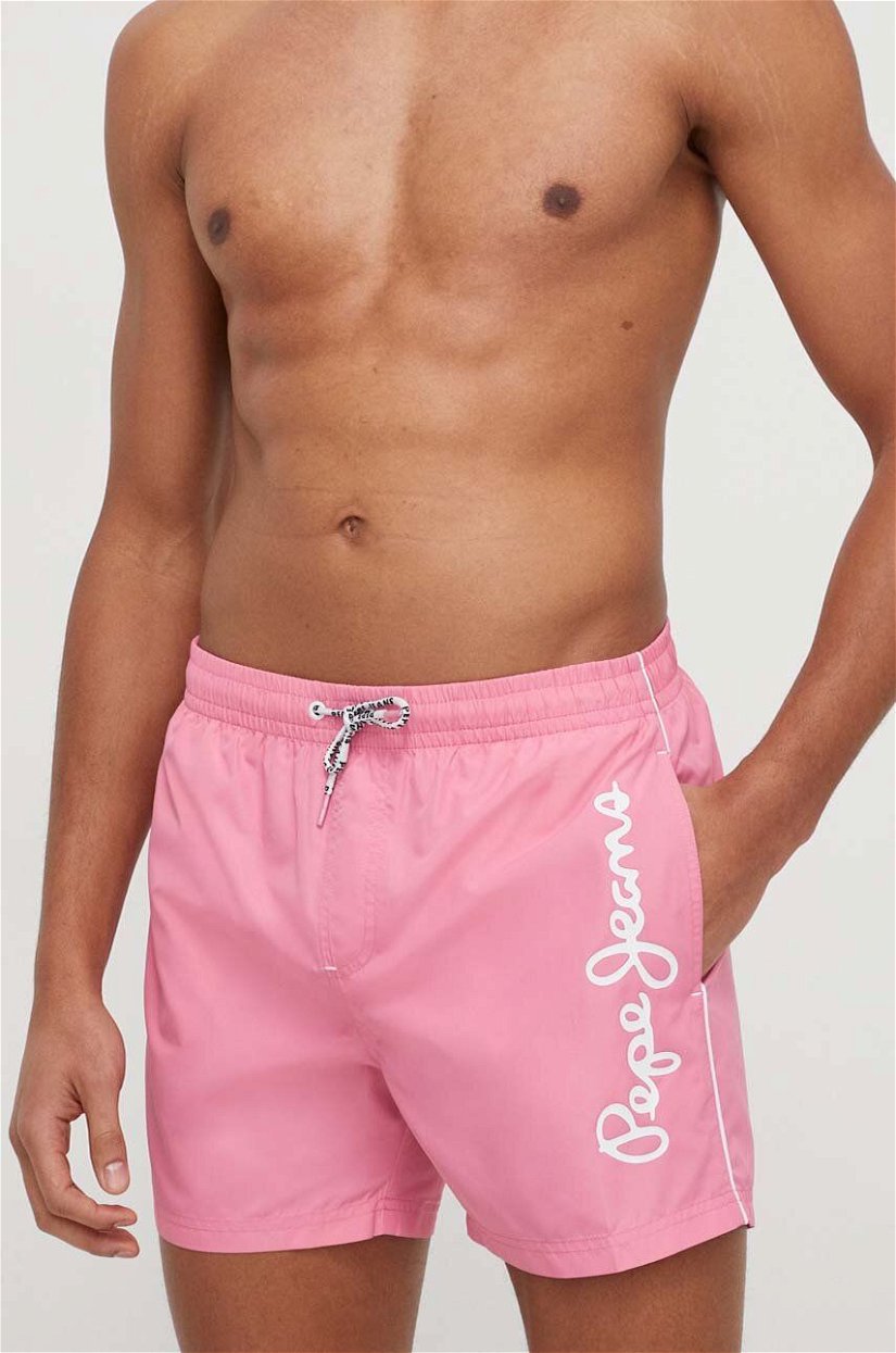 Pepe Jeans pantaloni scurti de baie culoarea roz