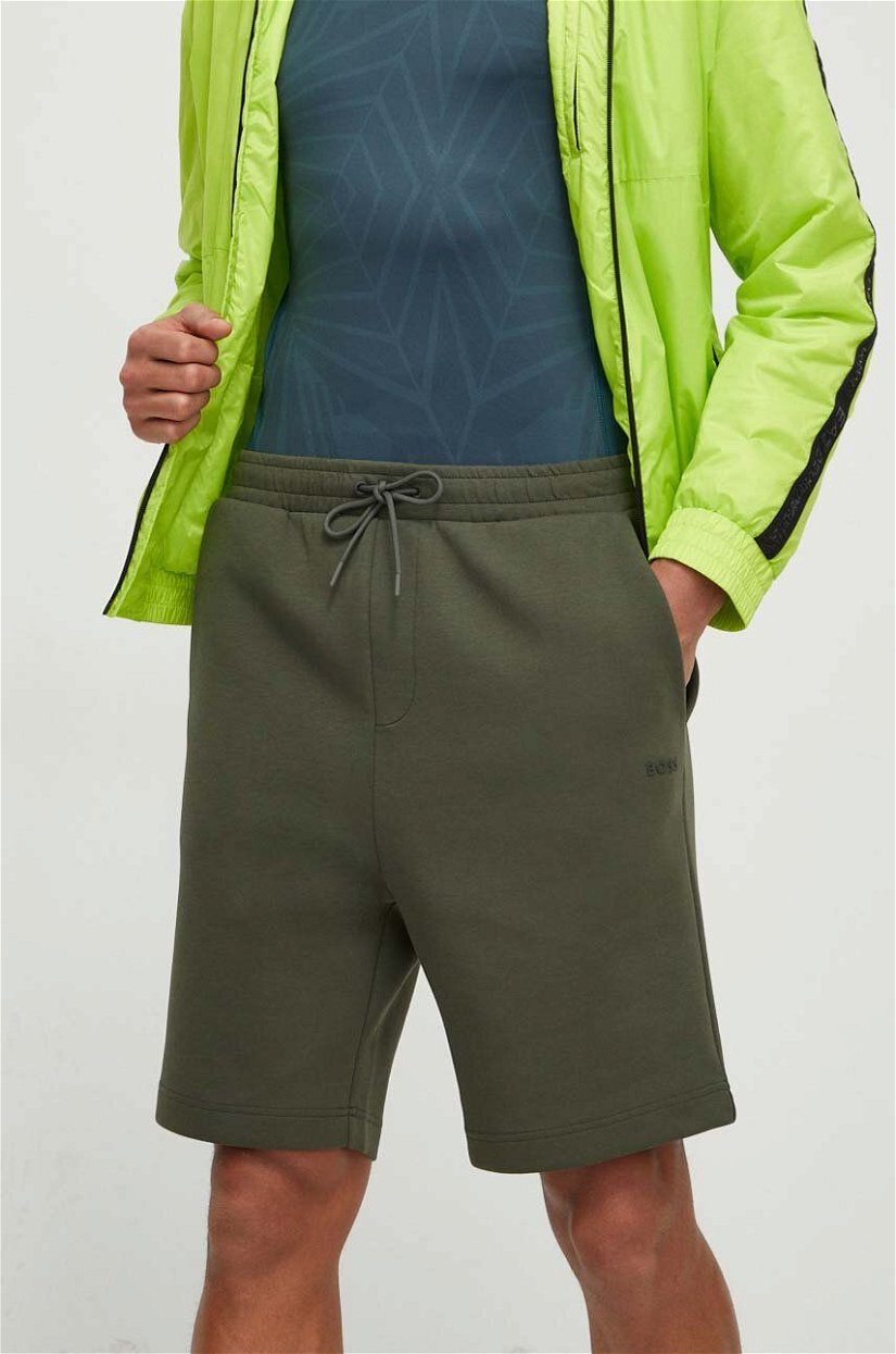 Boss Green pantaloni scurti barbati, culoarea verde