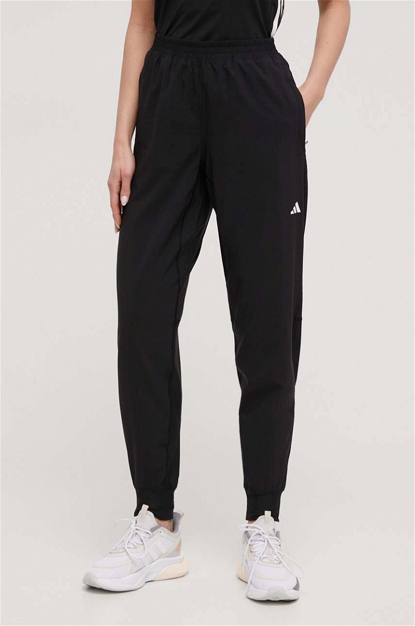 adidas Performance pantaloni de alergare Own the Run culoarea negru, uni IK7444