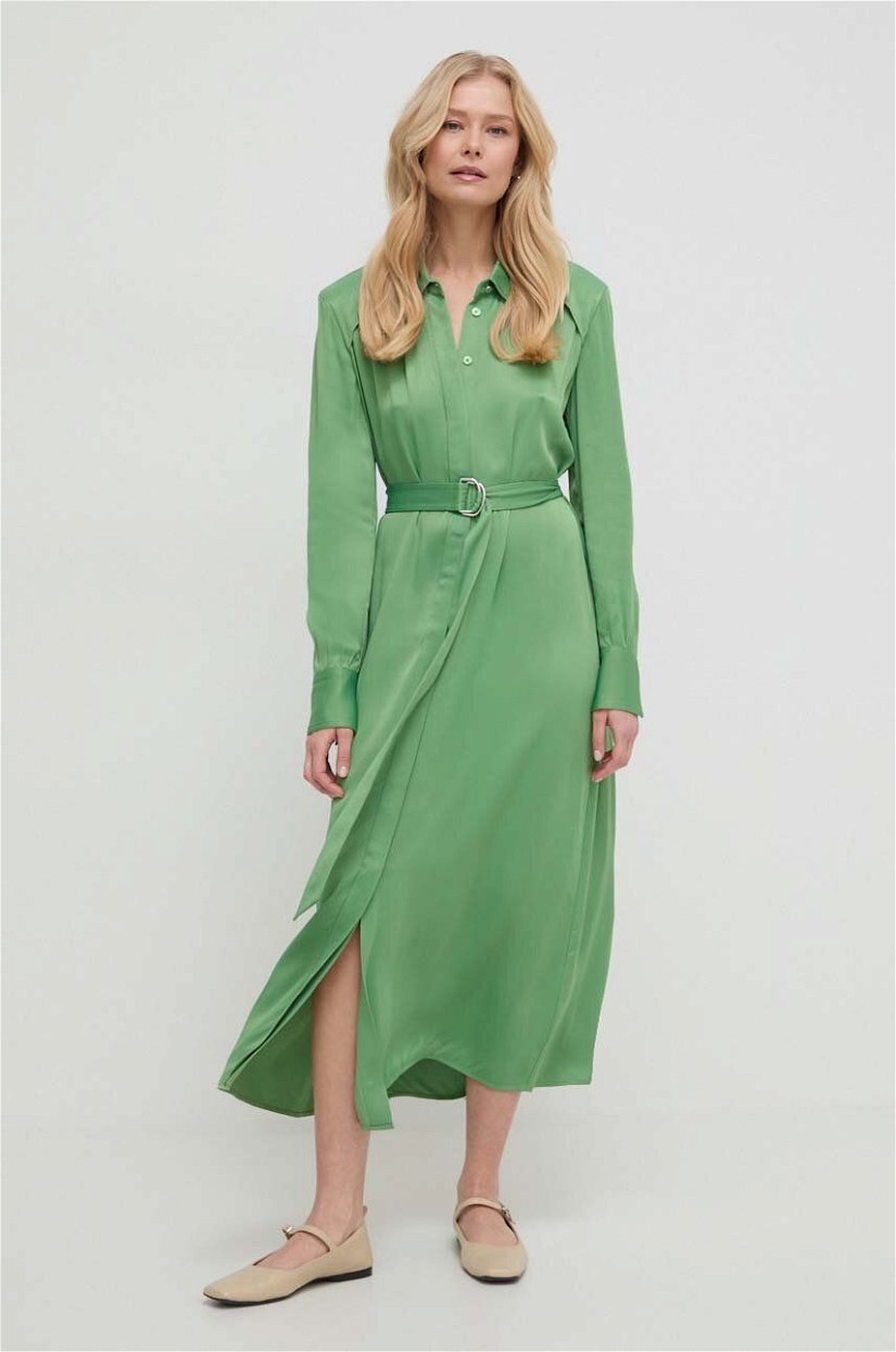 BOSS rochie culoarea verde, midi, oversize