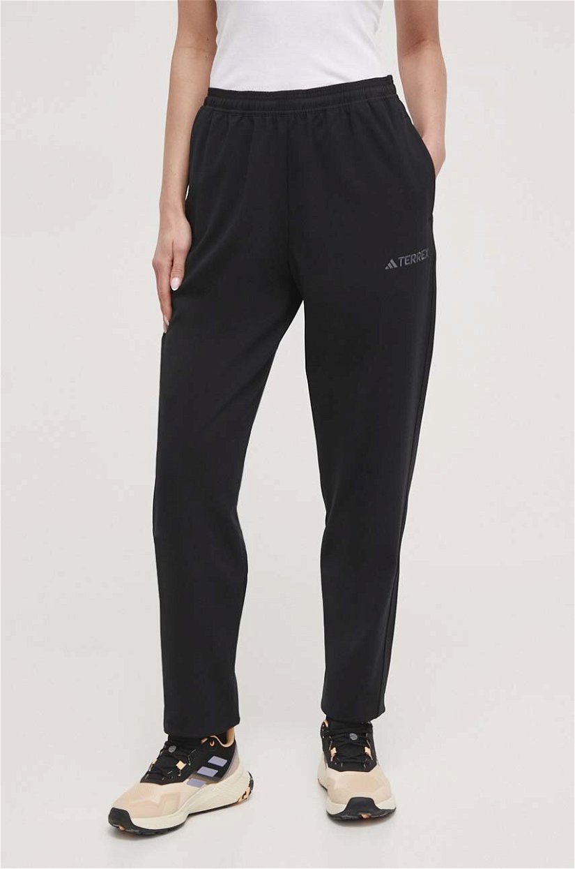 adidas TERREX pantaloni TERREX femei, culoarea negru, uni IN4604