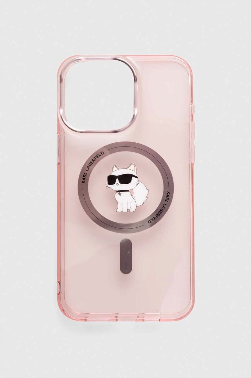 Karl Lagerfeld Husă pentru telefon iPhone 15 Pro Max 6.7" culoarea roz