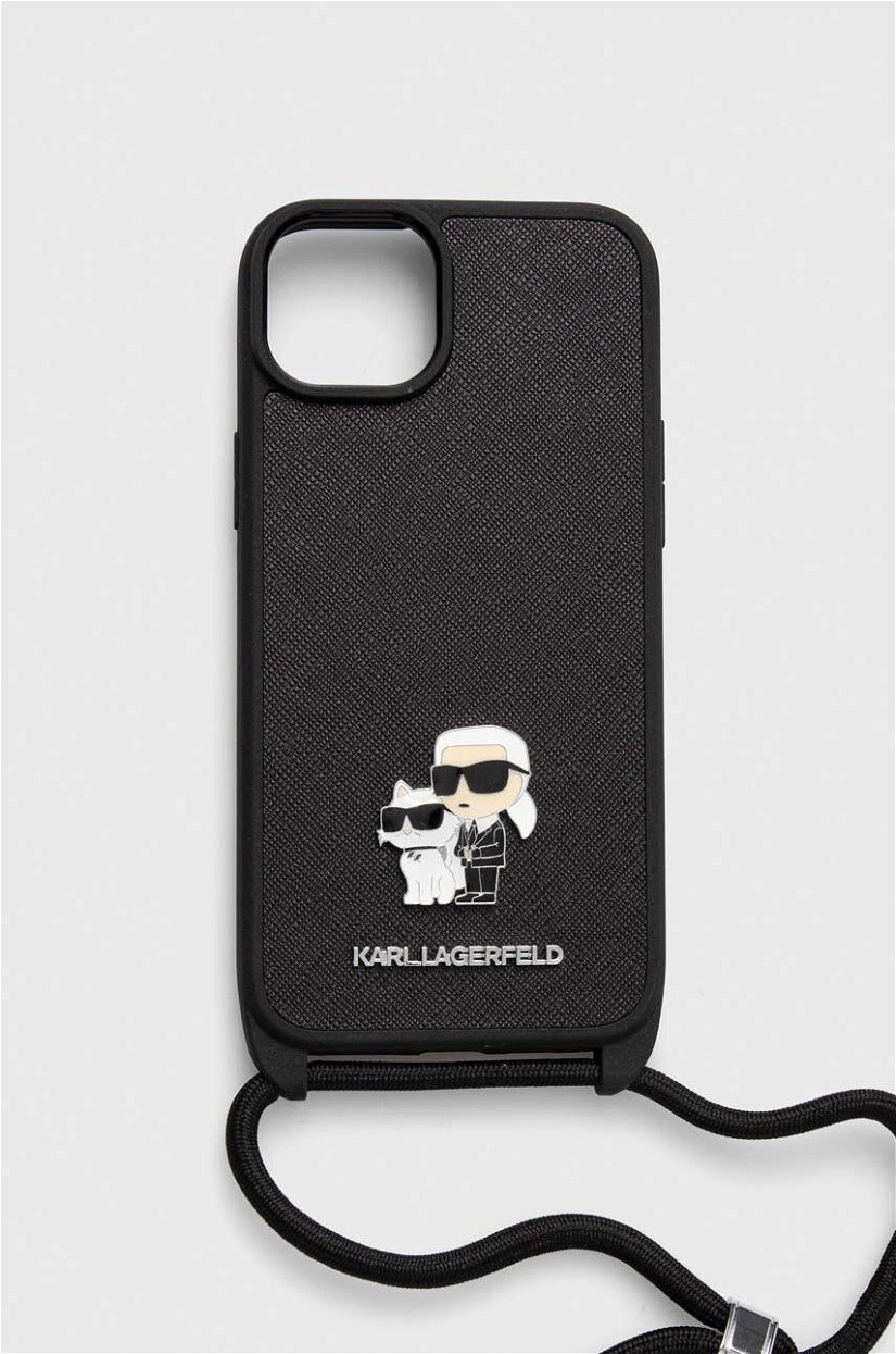 Karl Lagerfeld Husă pentru telefon iPhone 15 Plus / 14 Plus 6.7" culoarea negru