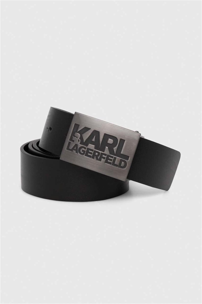 Karl Lagerfeld curea de piele barbati, culoarea negru