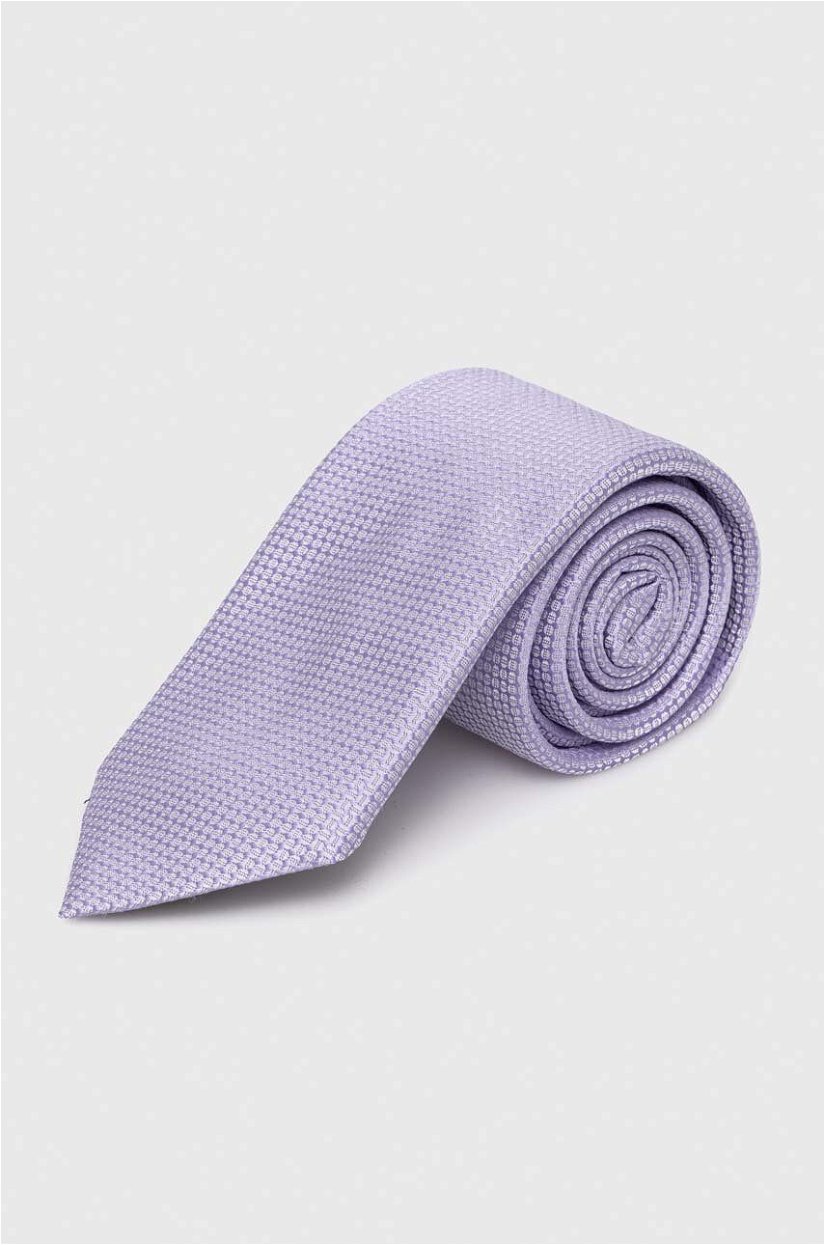 BOSS cravata de matase culoarea violet