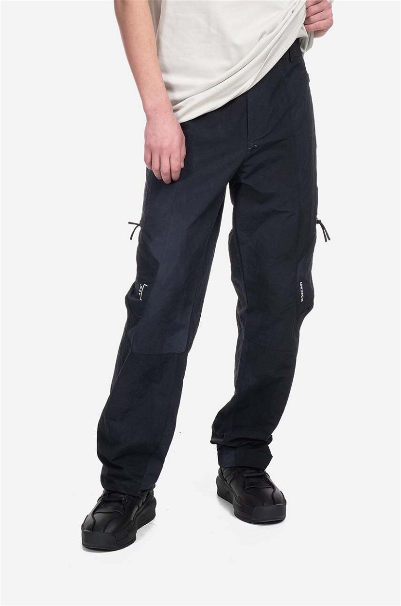 A-COLD-WALL* pantaloni Irregular Dye Trousers bărbați, culoarea negru, drept ACWMB181-BLACK