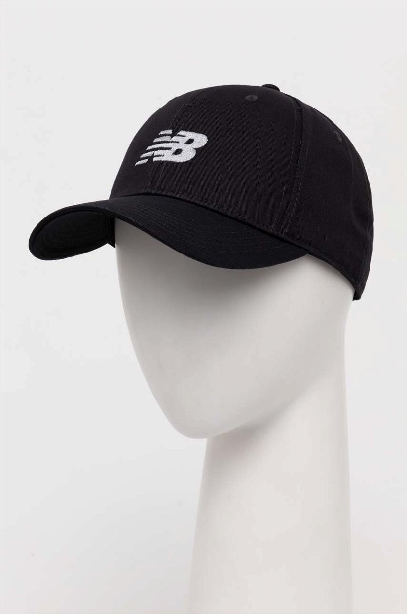 New Balance șapcă de baseball din bumbac culoarea negru, cu imprimeu