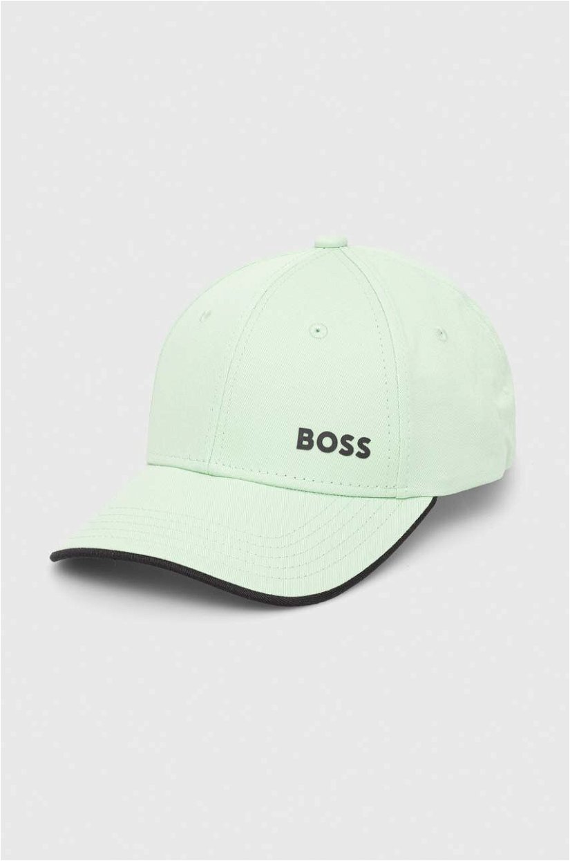 Boss Green șapcă de baseball din bumbac culoarea gri, neted