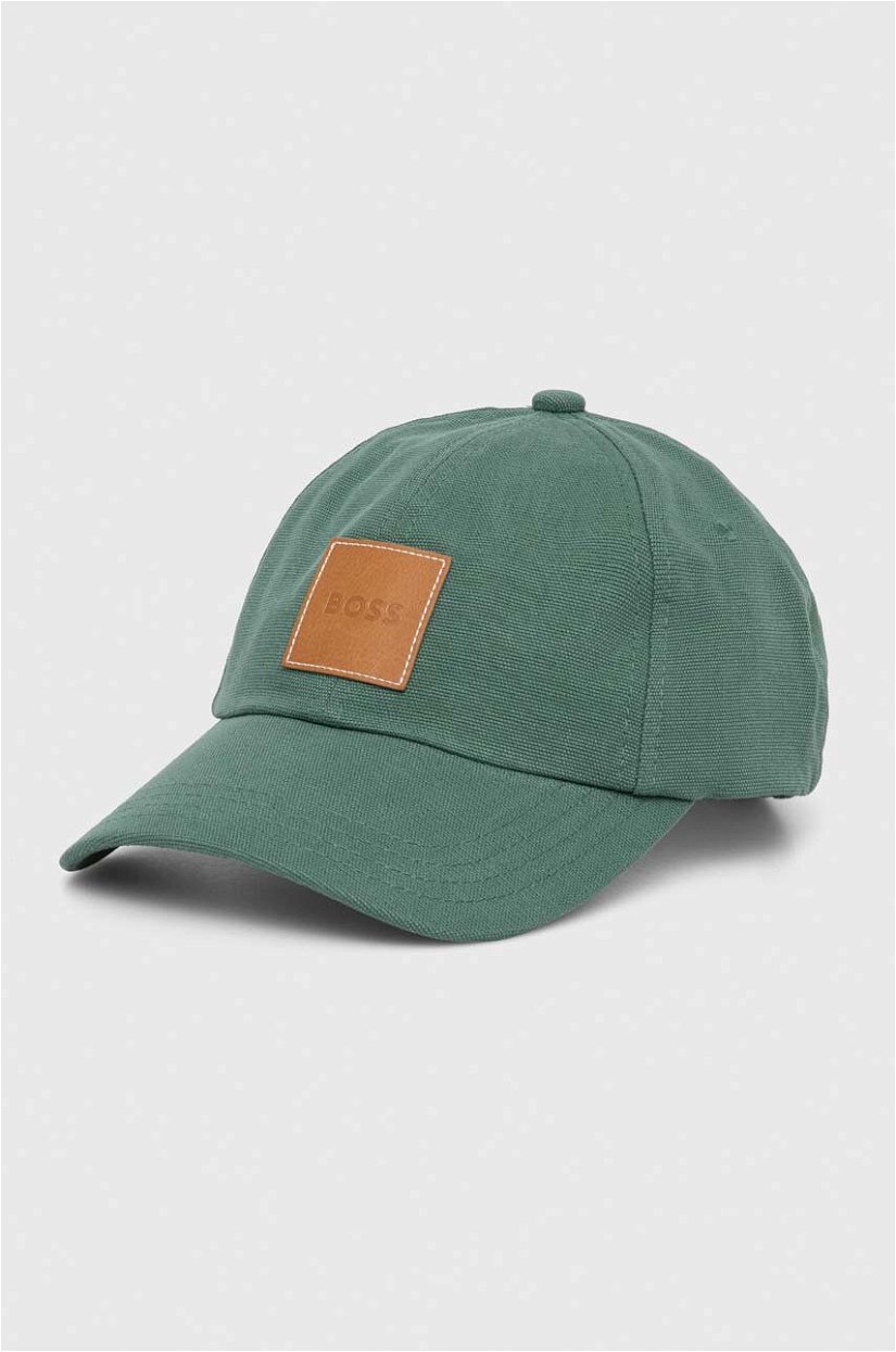 BOSS șapcă de baseball din bumbac culoarea verde, cu imprimeu