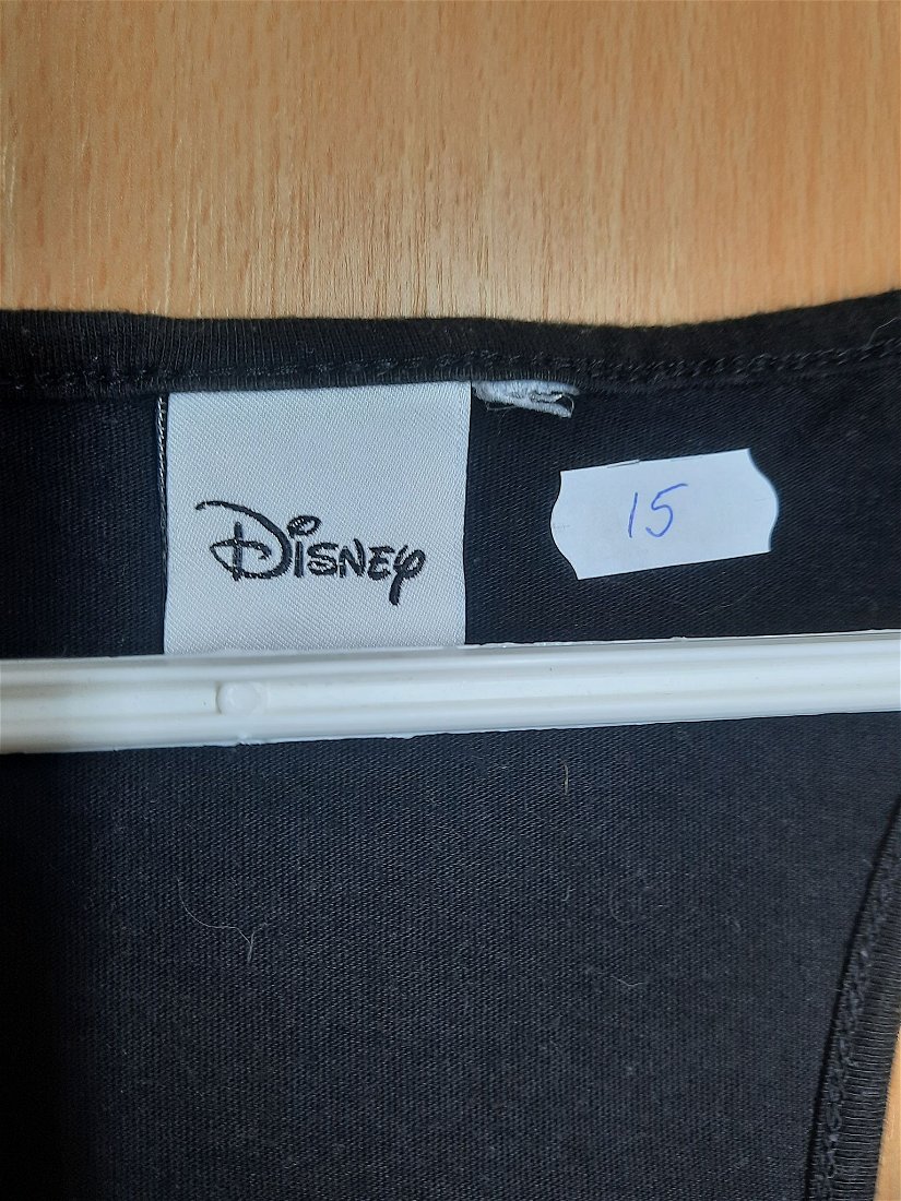 Maiou damă cu spate în T, ''Disney'', negru cu imprimeu, mărimea L/XL