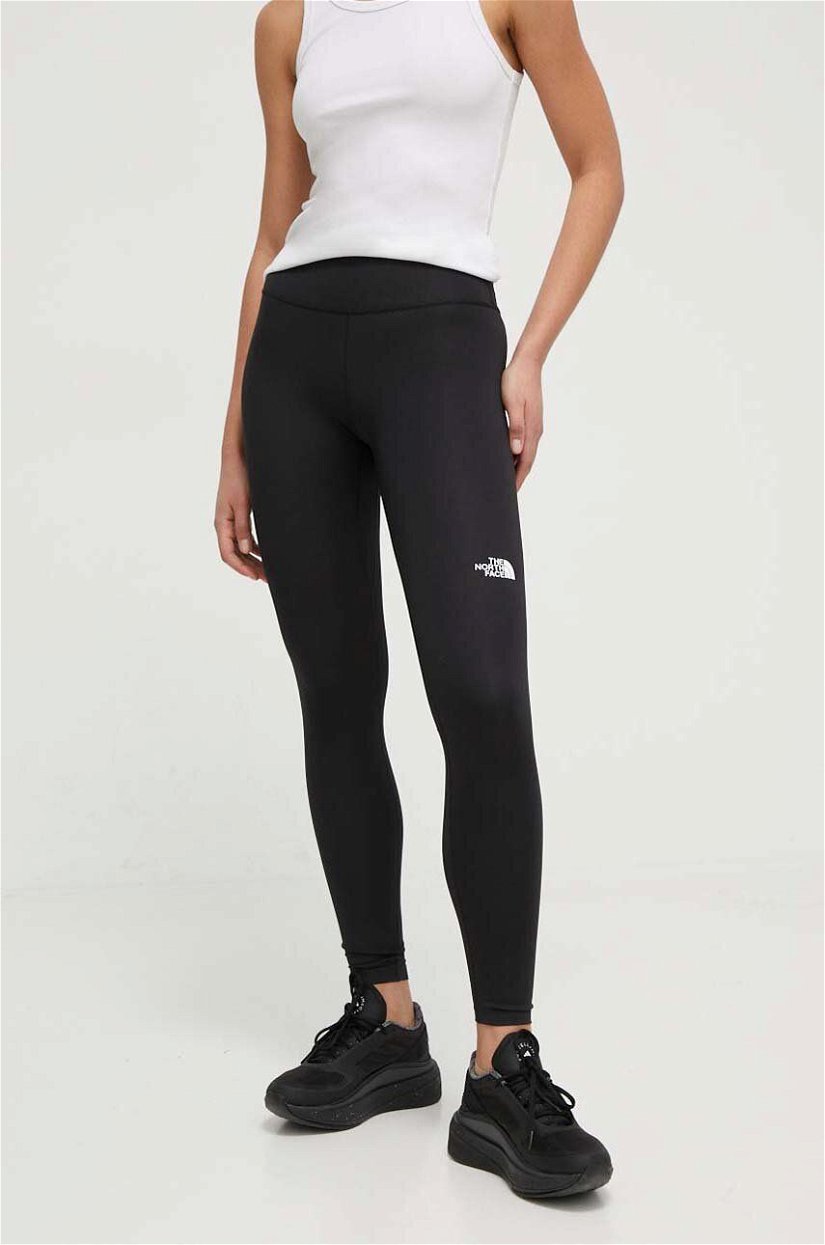 The North Face leggins sport Flex femei, culoarea negru, neted