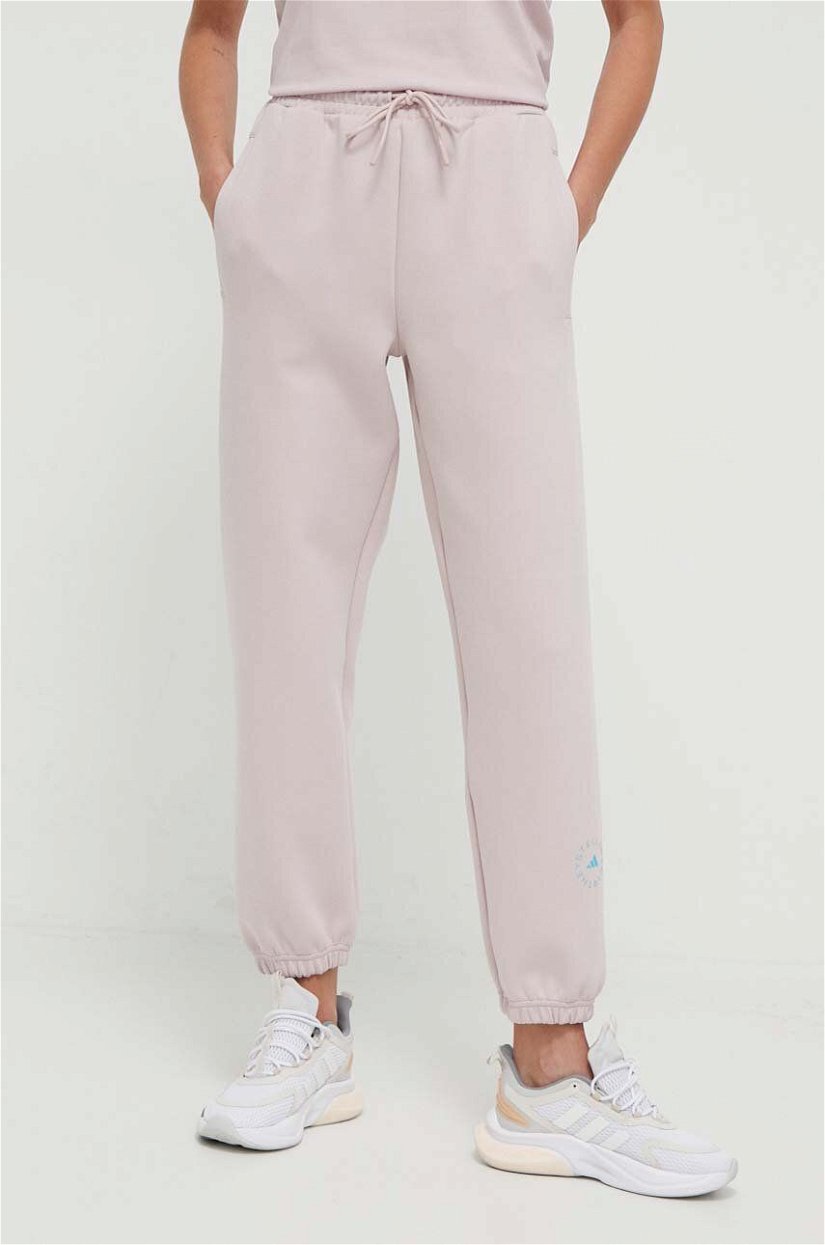 adidas by Stella McCartney pantaloni de trening culoarea roz, uni IU0862