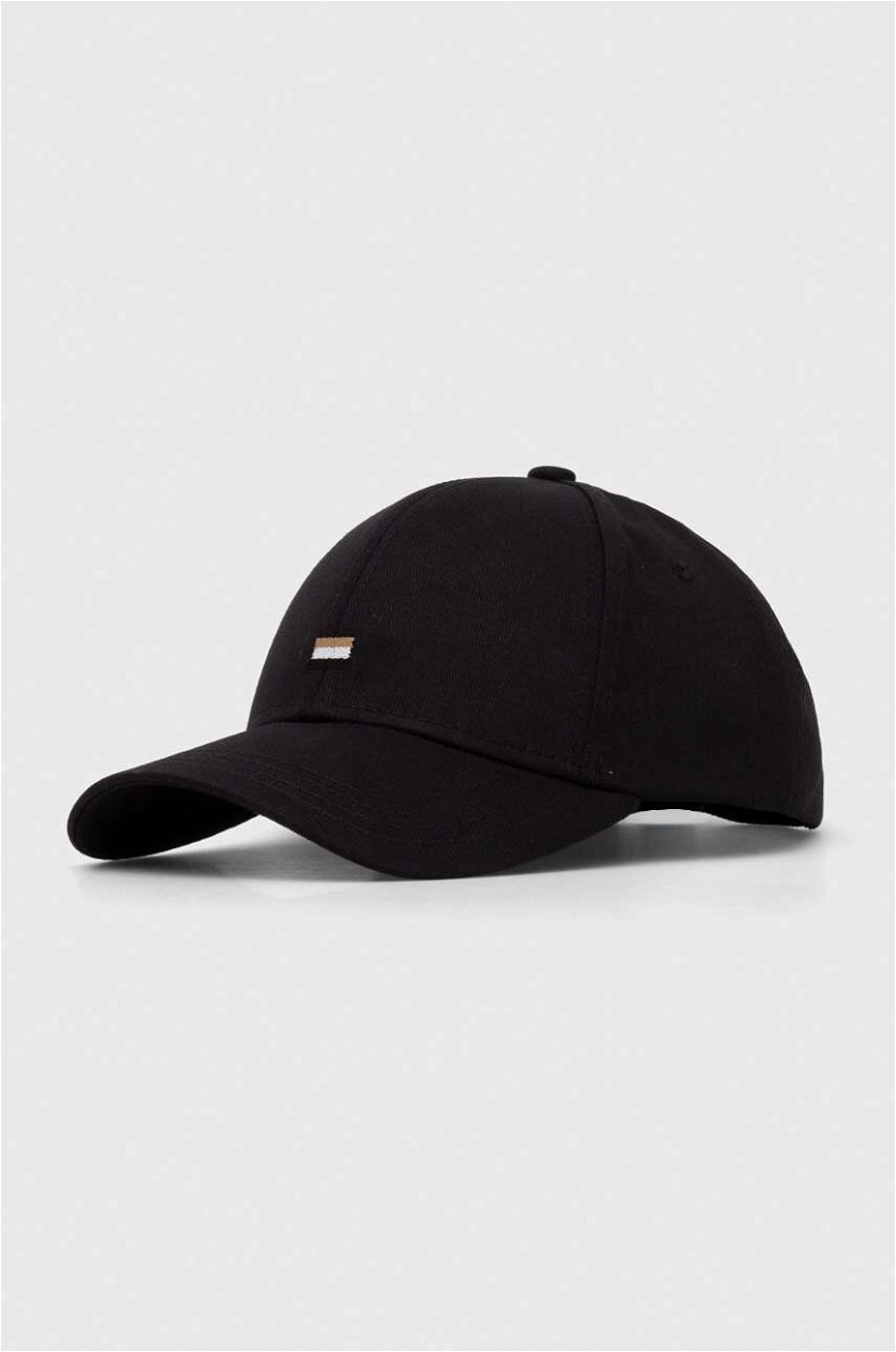 BOSS șapcă de baseball din bumbac culoarea negru, neted