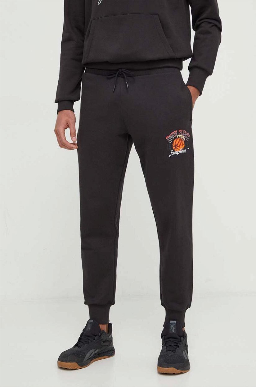 Puma pantaloni de trening culoarea negru, cu imprimeu 624813