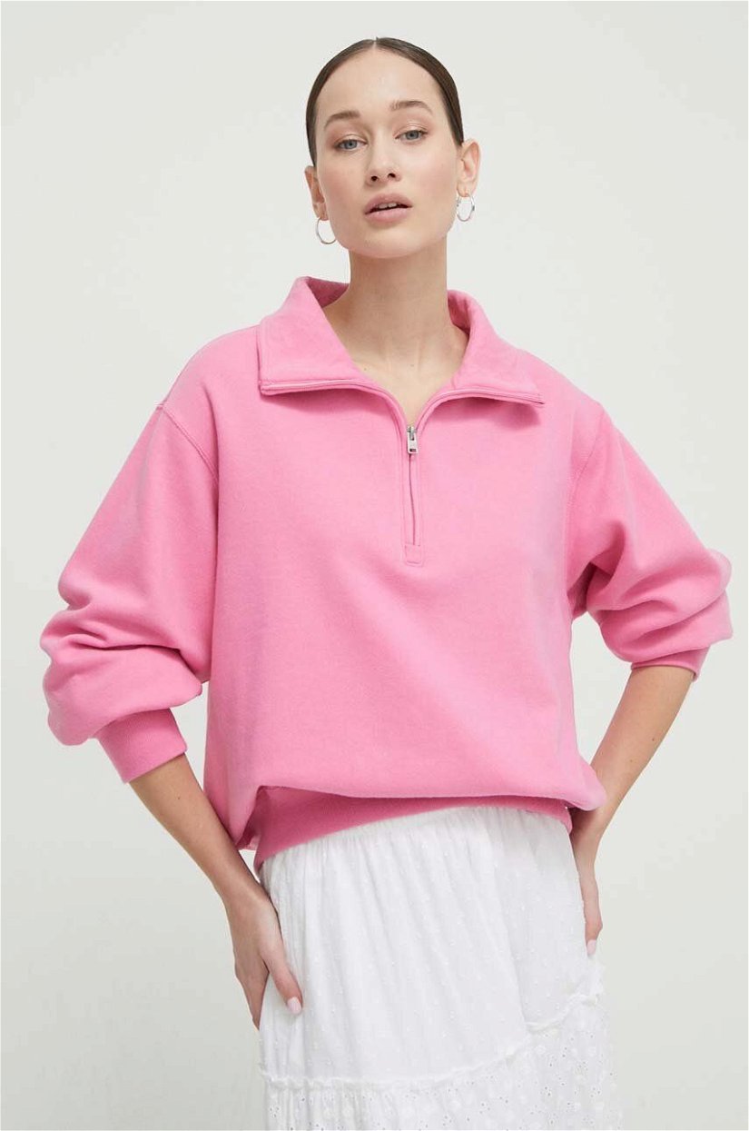 Hollister Co. bluza femei, culoarea roz, neted