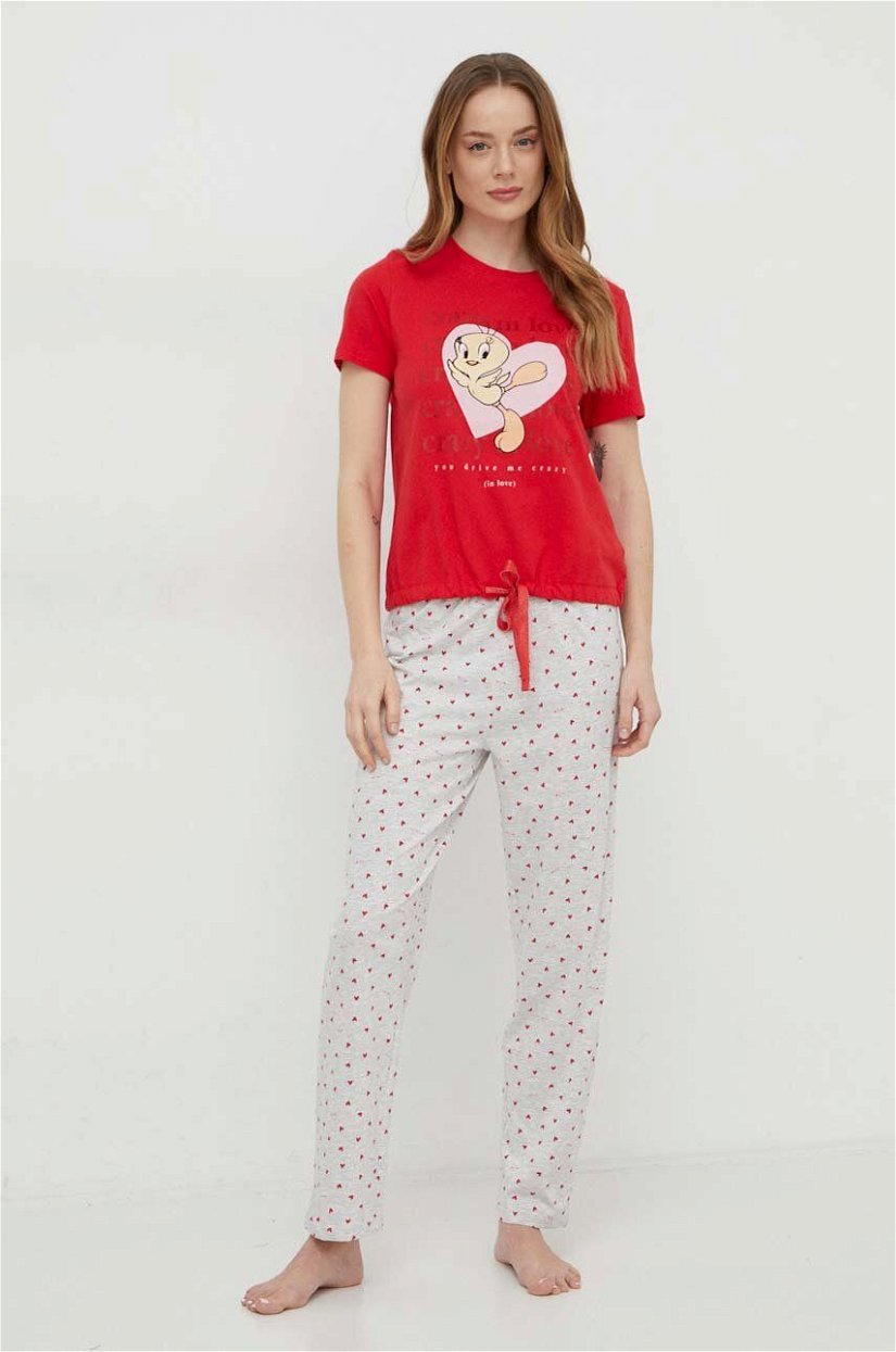 women'secret pijama Tweety femei, culoarea rosu, 3137597