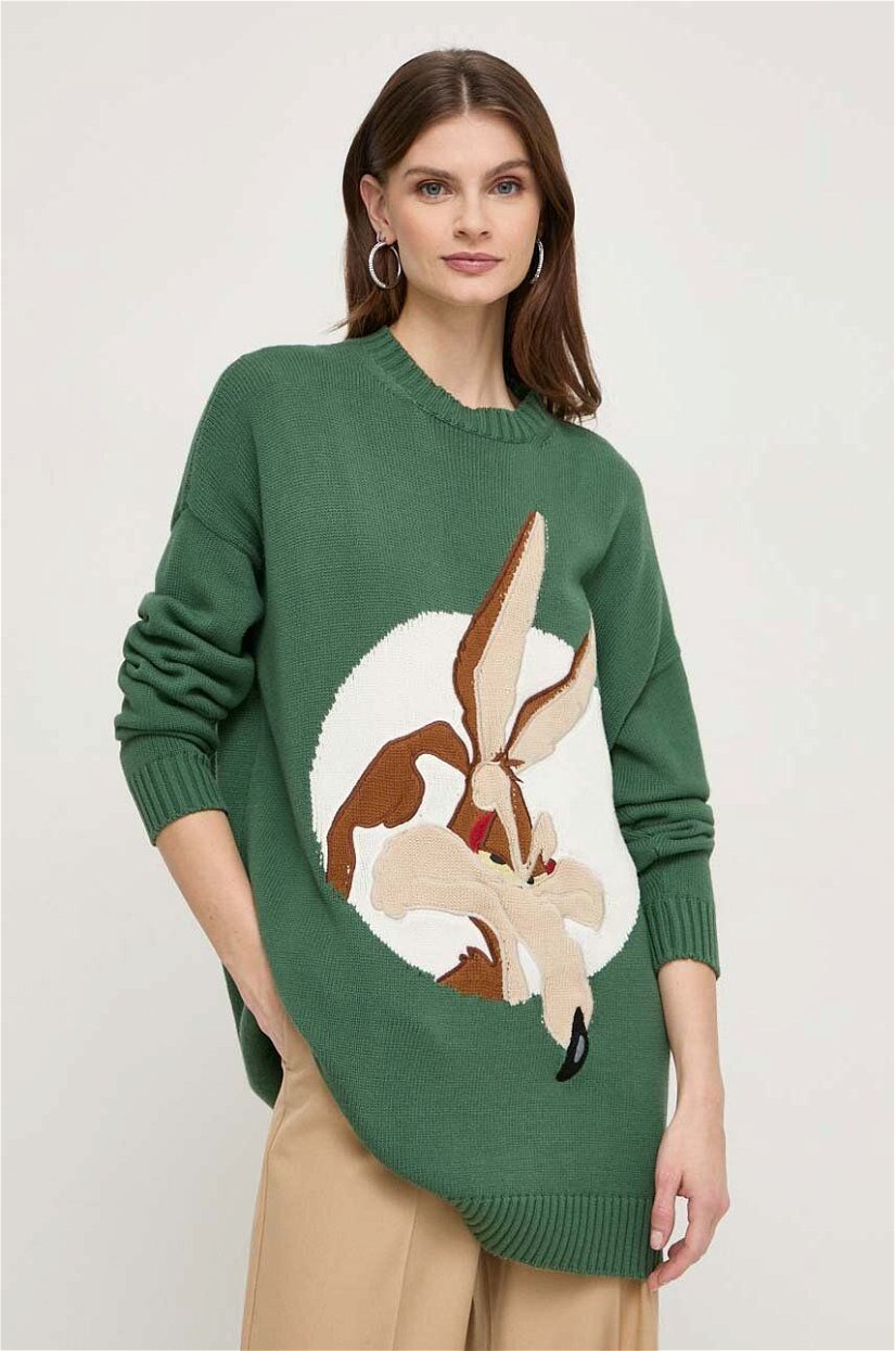 MAX&Co. pulover de bumbac x CHUFY culoarea verde, călduros