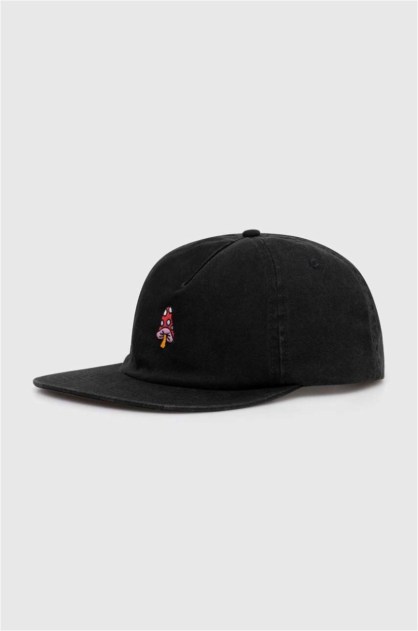 Quiksilver șapcă de baseball din bumbac culoarea negru, modelator