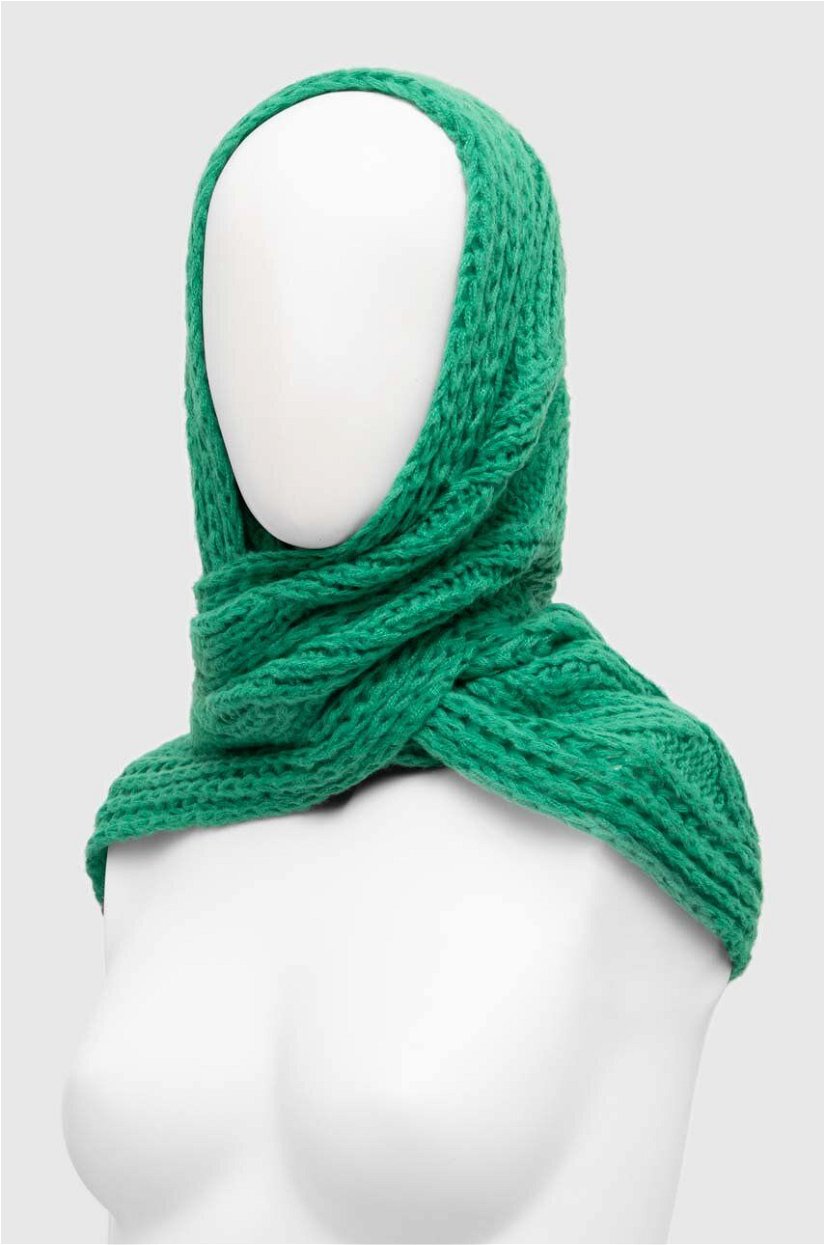 Answear Lab fular impletit femei, culoarea verde, neted