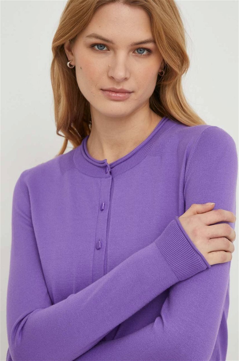 Sisley cardigan femei, culoarea violet, light