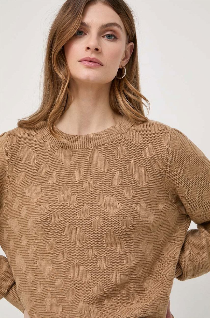 BOSS pulover de lana femei, culoarea bej
