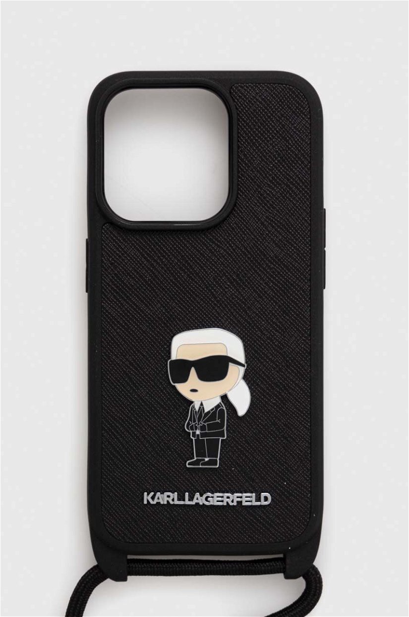 Karl Lagerfeld Husă pentru telefon iPhone 15 Pro 6.1 culoarea negru