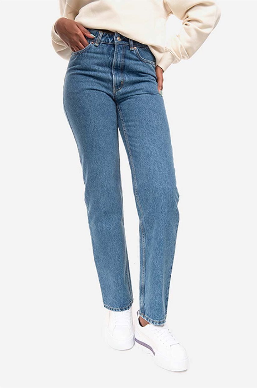 Wood Wood jeans din bumbac Ilo Rigid Denim high waist 12231305.7051-MEDIUMR