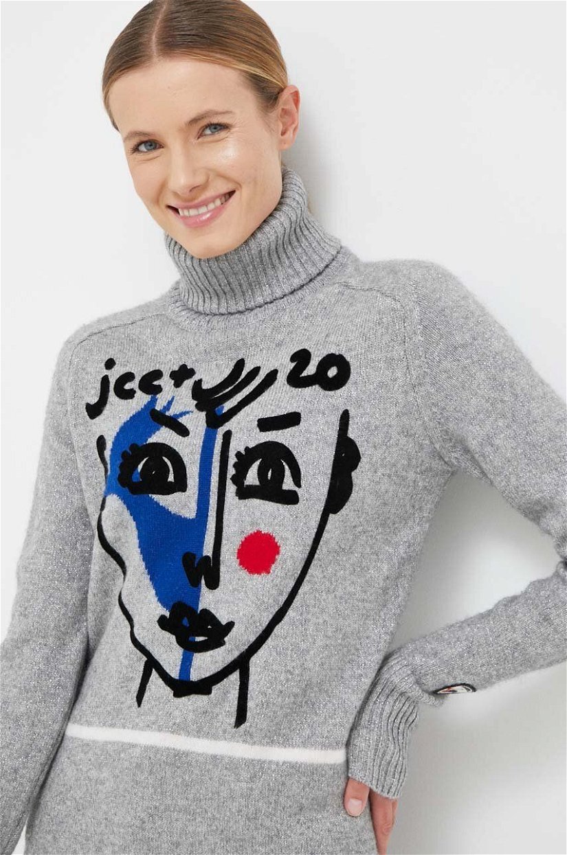 Rossignol pulover de lana JCC femei, culoarea gri, cu guler