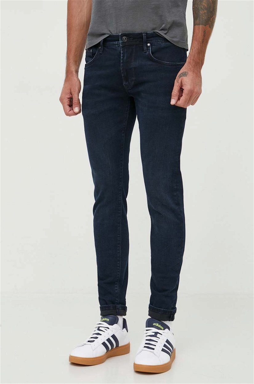 Pepe Jeans jeansi Stanley barbati, culoarea albastru marin
