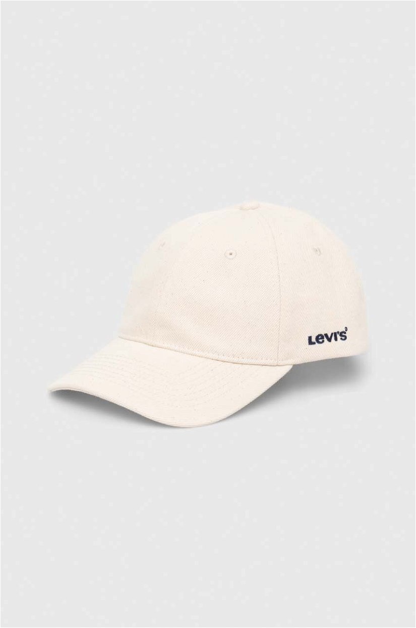 Levi's șapcă de baseball din bumbac culoarea bej, neted