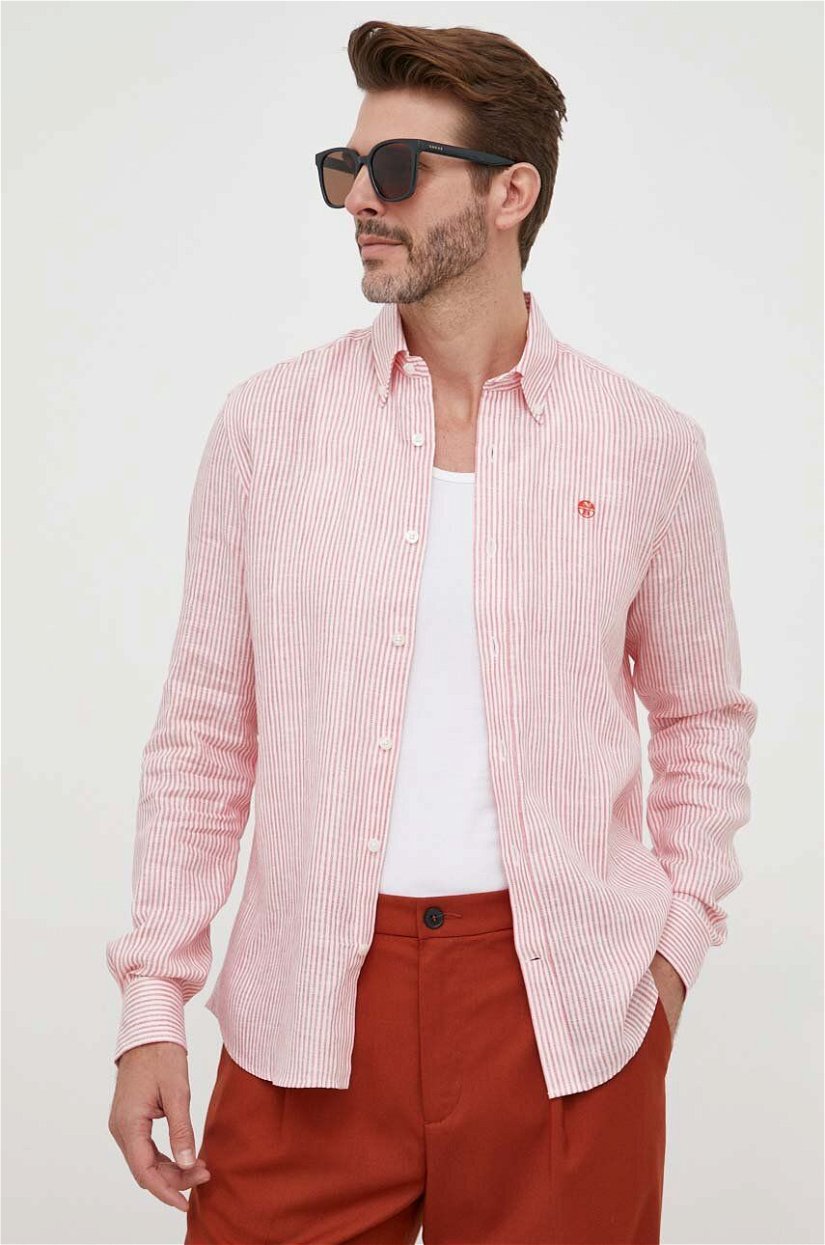 North Sails camasa de in culoarea roz, cu guler button-down, regular