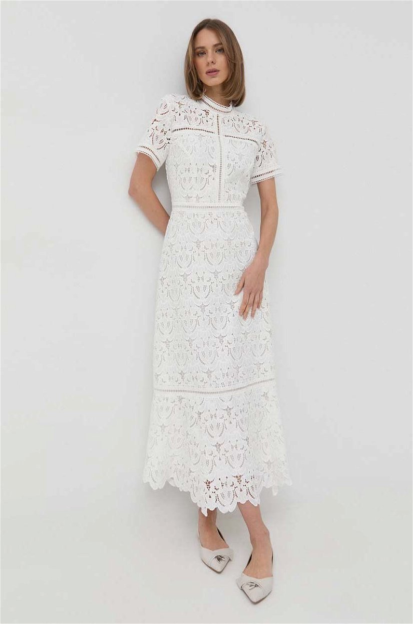 Ivy Oak rochie culoarea alb, maxi, drept