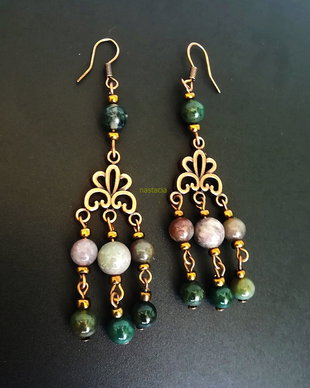 cercei candelabre cu agate indiene