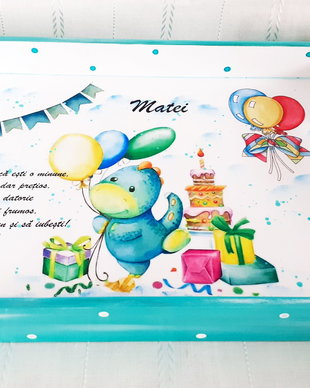Tavita/set de mot Dino cu baloane