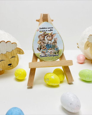 Ousor de Paste cu magnet personalizat - Charming Bunnies
