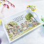 Tavita decorativa personalizata cu tematica de Paste - Charming Bunny Family