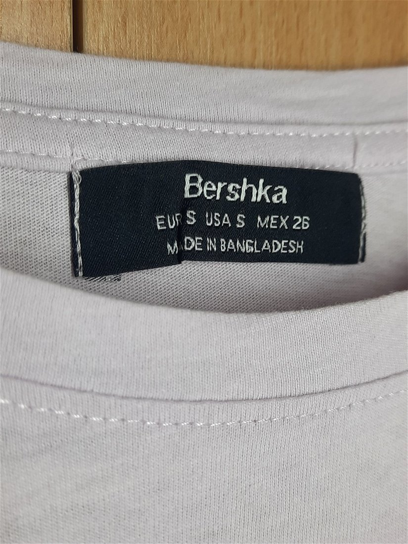 Tricou damă, "Bershka", mov pal cu imprimeu, mărimea S