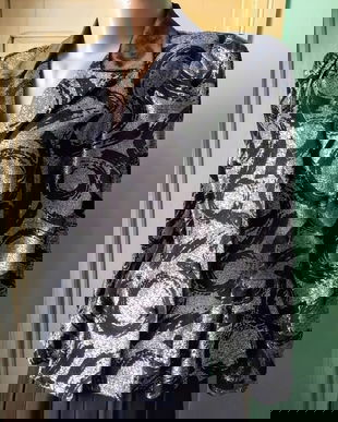 Sacou lurex argintiu și catifea